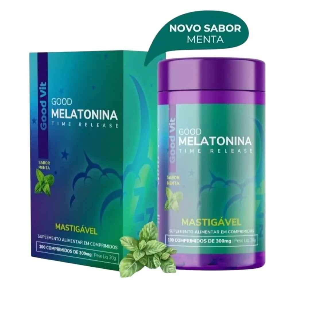 Melatonina mastigável sabor menta Good Vit 100 comprimidos