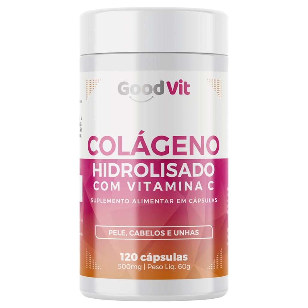 Colágeno hidrolisado com vitamina C GoodVit 120 cápsulas