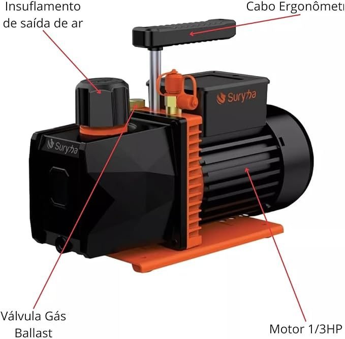 Bomba Vacuo 12CFM Duplo Estagio Suryha — foto 2