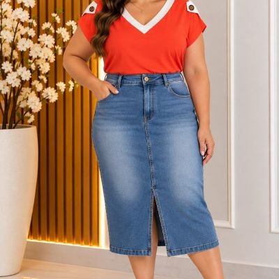 Blusa e saia jeans