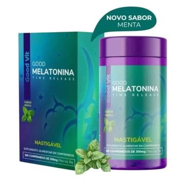 Melatonina mastigável sabor menta Good Vit 100 comprimidos